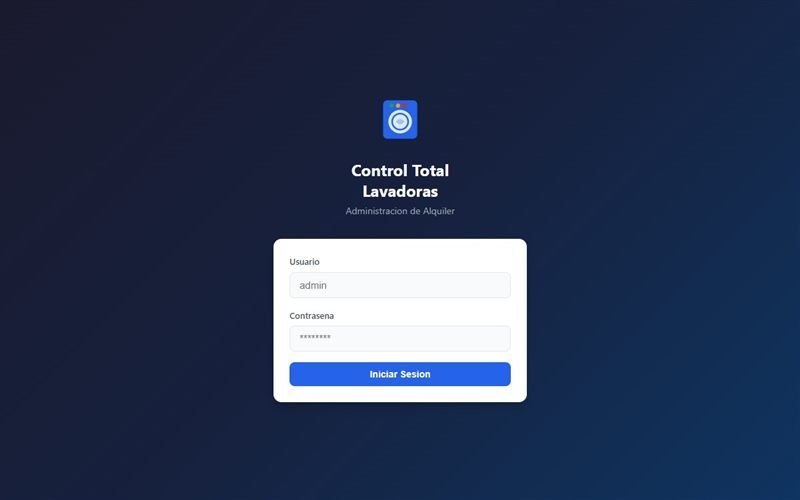 Sistema Control Total Lavadoras — administración de alquiler de lavadoras